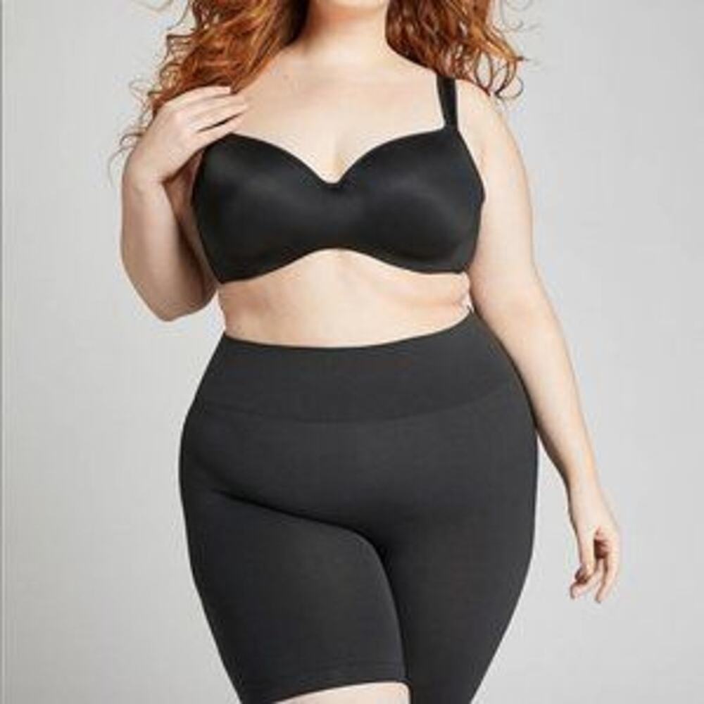 Cacique The Slimmer High Waist Short Black‎ Size 18 20 Booty Shaper Seamless